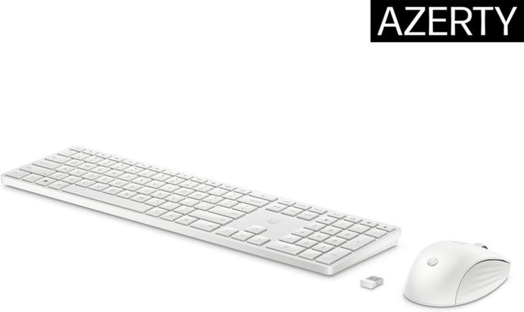 HP, Zestaw Klawiatura + Mysz 650 Wireless Keyboard And Mouse Combo bezprzewodowe, białe 4r016aa