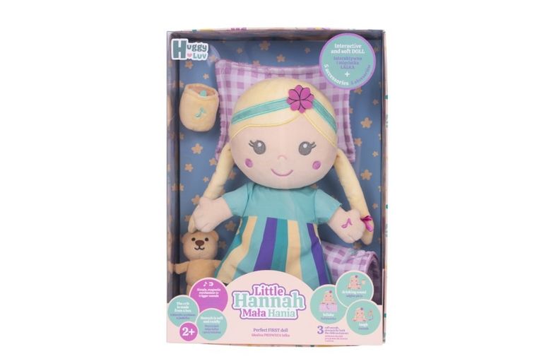 Huggy Luv, Hania, lalka z 5 akcesoriami, interaktywna, miękka
