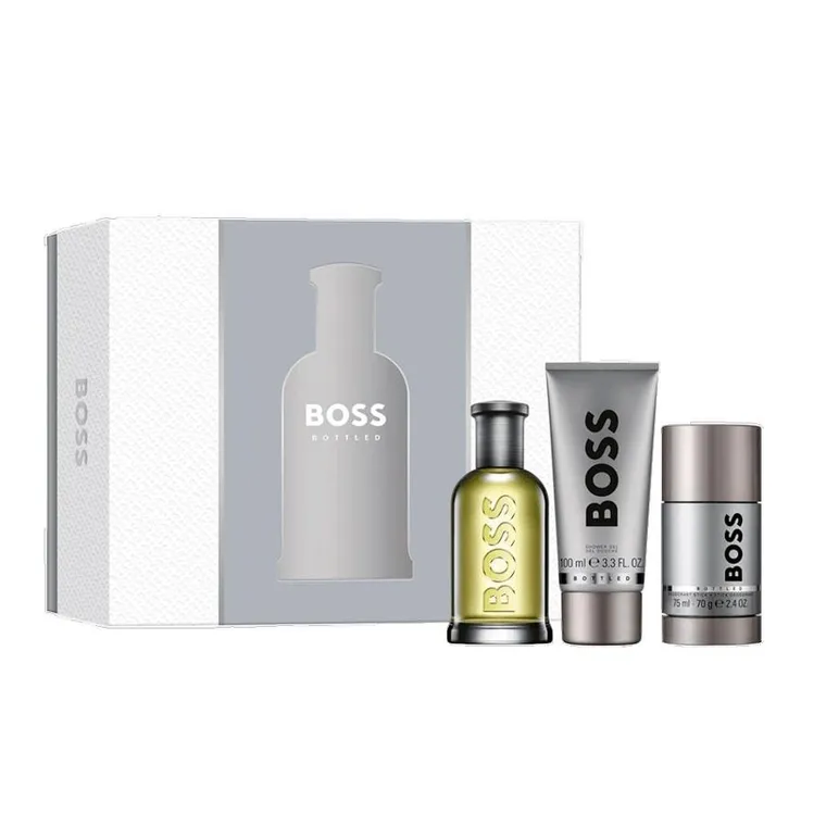 Hugo Boss, Bottled, zestaw, woda toaletowa spray, 100 ml + żel pod prysznic, 100 ml + dezodorant sztyft, 75 ml