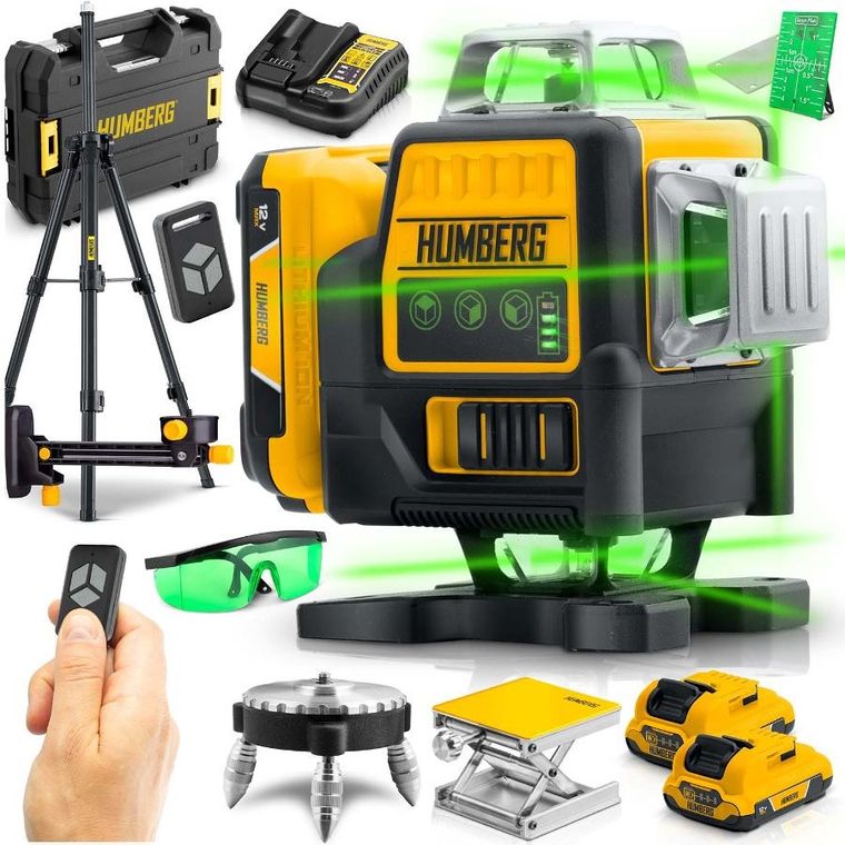 Humberg, laser krzyżowy w walizce, ze statywem, HM-171