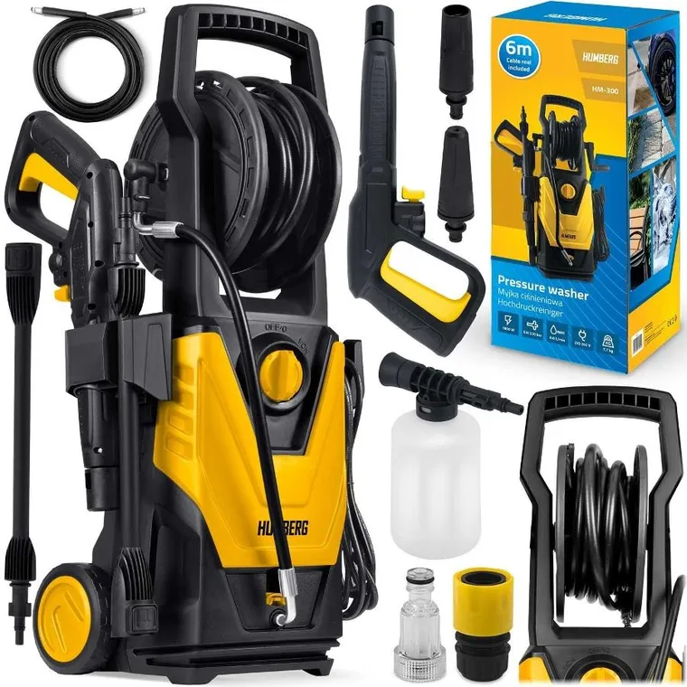 Humberg, myjka ciśnieniowa ze zwijakiem, 1800W, HM-300
