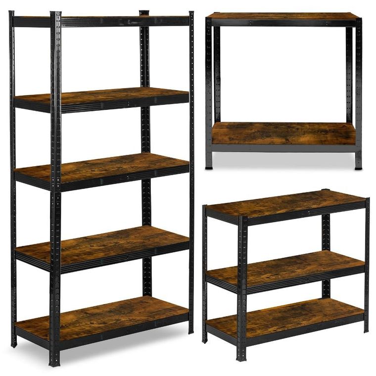 Humberg, regał metalowy magazynowy, czarny, 180-90-40 cm