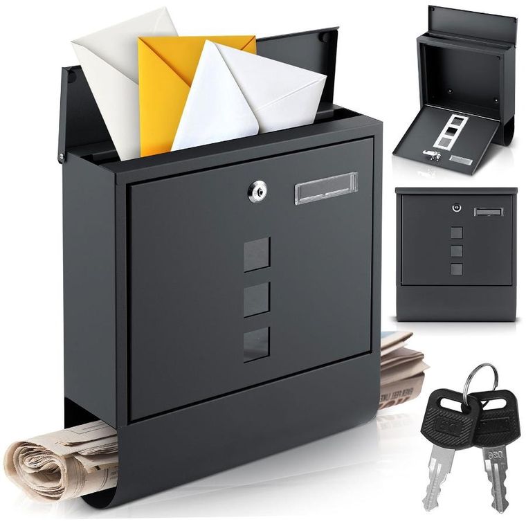 Humberg, skrzynka na listy, antracyt, 34-30,5-10 cm, HM-861