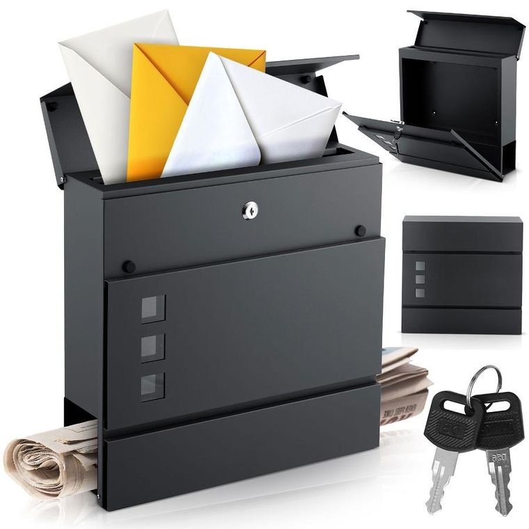 Humberg, skrzynka na listy, antracyt, 37-37-10,5 cm, HM-863