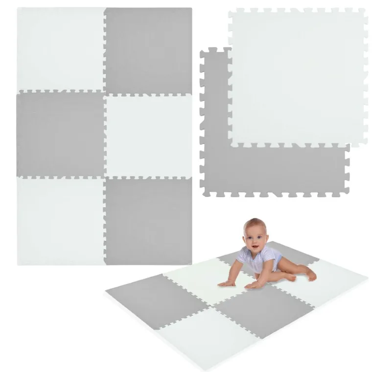 Humbi, mata piankowa, puzzle, biały, szary, 60-60 cm, 6 szt.