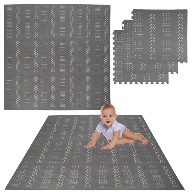 Humbi, mata piankowa, puzzle, szare, 62-62 cm, 9 szt.