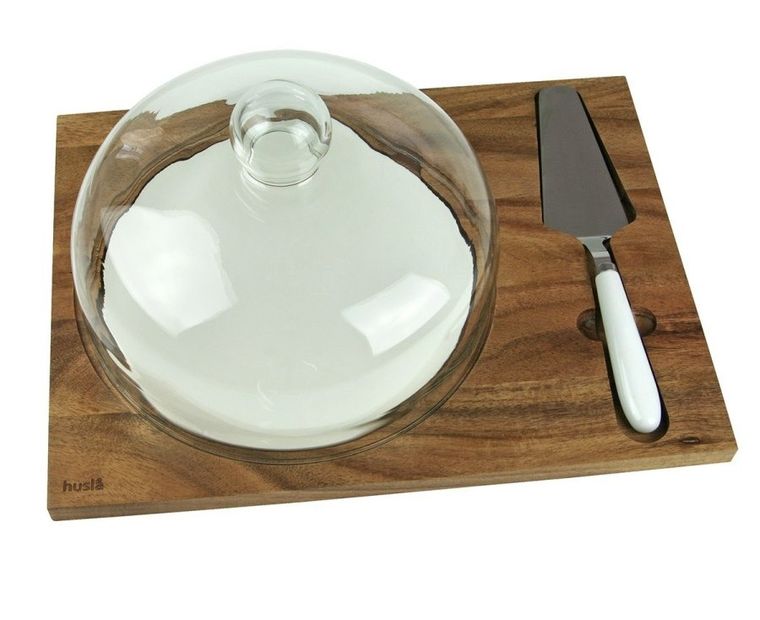 Husla, deska z kloszem do serwowania serów ciast, 73976