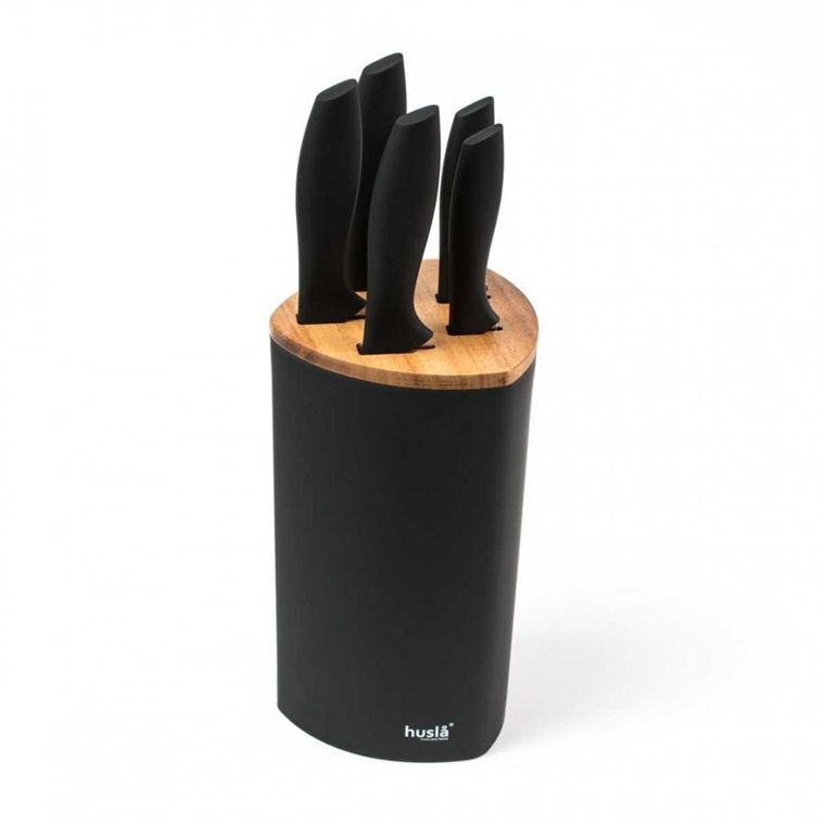 Husla, zestaw 5 noży kuchennych w bloku
