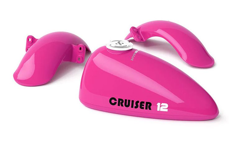 Hyper Gogo, Cruiser, Barbie, bak paliwa i błotniki do motocyklu na akumulator, różowe