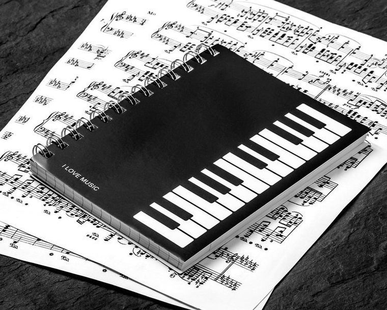 I Love Music, notes muzyka, czarny