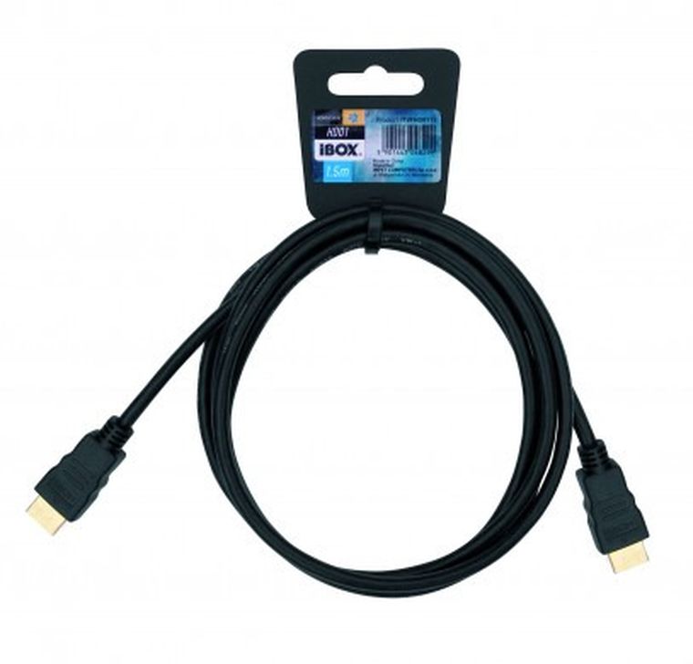 Ibox, kabel FullHD, 1.5m, 1.4V, HDMI M - HDMI M, 1.5m, czarny