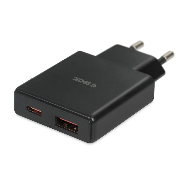 Ibox, ładowarka uniwersalna, czarna, 30 W, USB A + C