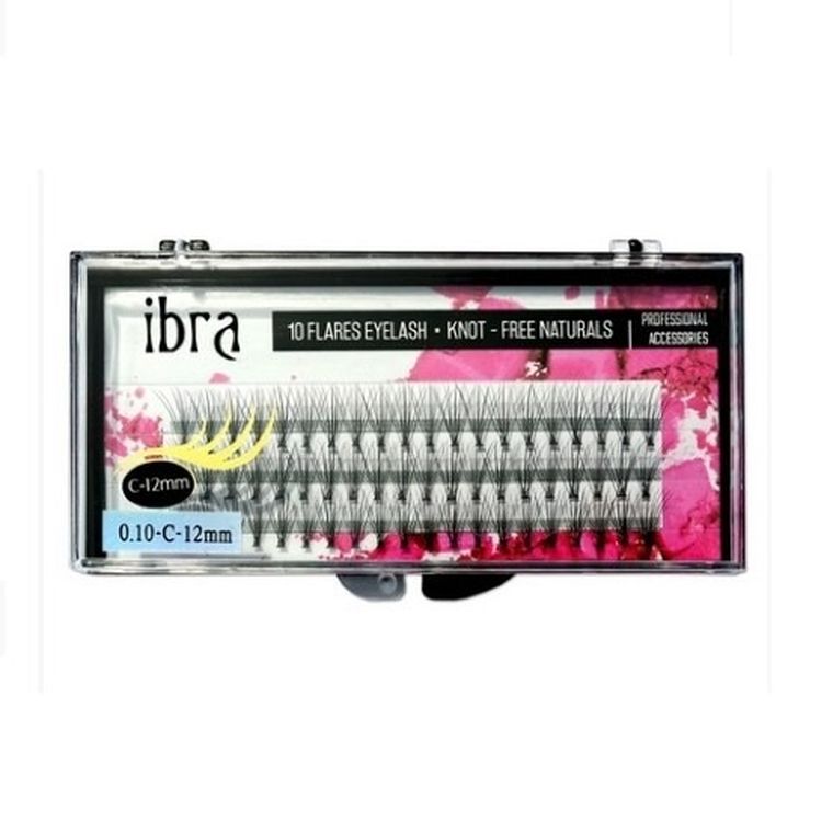 Ibra, kępki sztucznych rzęs, C-12 mm, 60 szt.