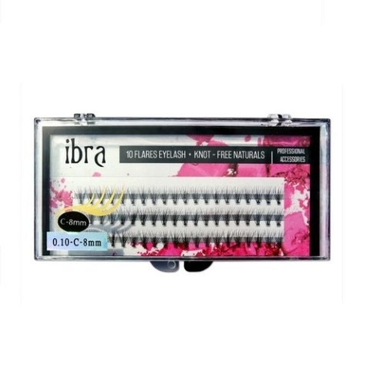 Ibra, kępki sztucznych rzęs, C-8 mm, 60 szt.