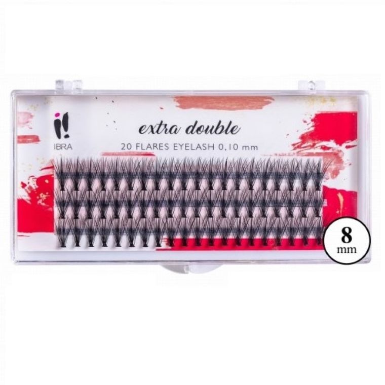 Ibra, kępki sztucznych rzęs, Extra Double Knot-Free, C 0.10-8mm