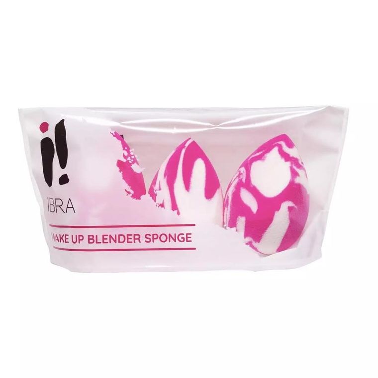 Ibra, Makeup Blender Sponge, gąbeczka do makijażu, biało-różowa, 3 szt.