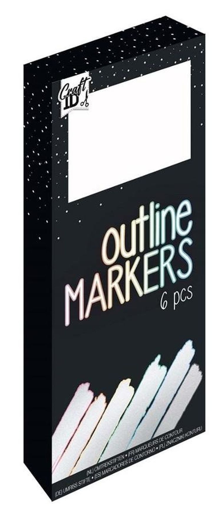Icom, markery konturowe, 6 kolorów