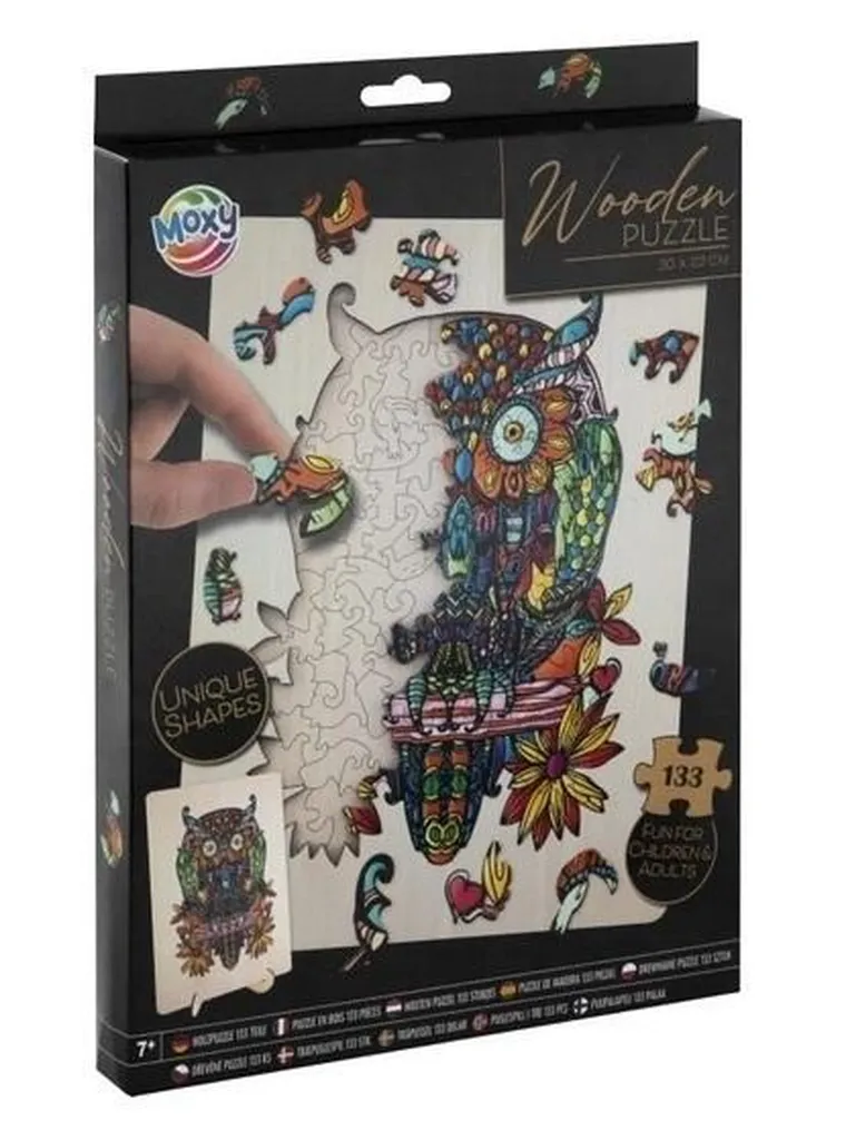 Icom, Sowa, puzzle drewniane, 133 elementów