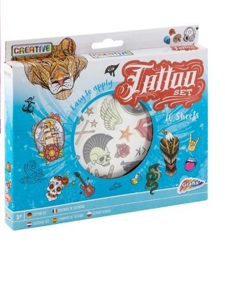 Icom, zestaw do tatuażu, 10 arkuszy, niebieski