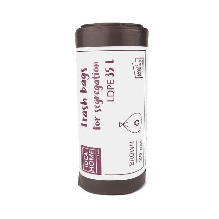Idea, worki na śmieci, brązowe, 35l, 20 szt.