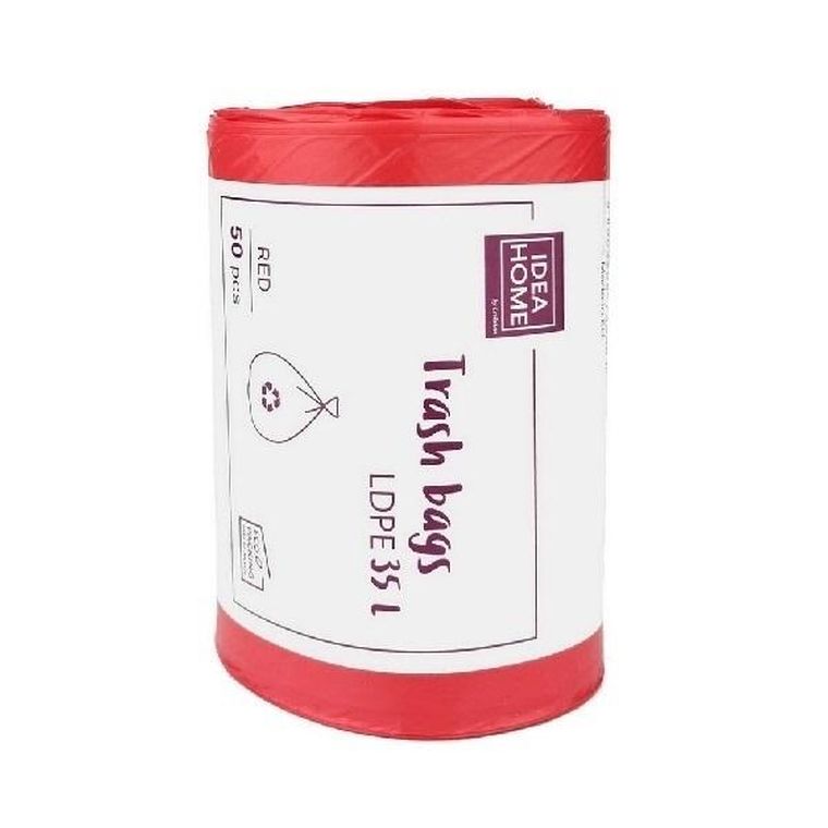 Idea, worki na śmieci, czerwone, 35l, 50 szt.