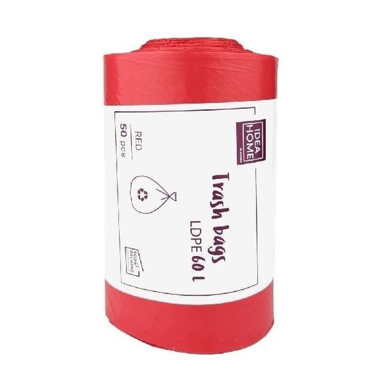 Idea, worki na smieci, czerwone, 60l, 50 szt.