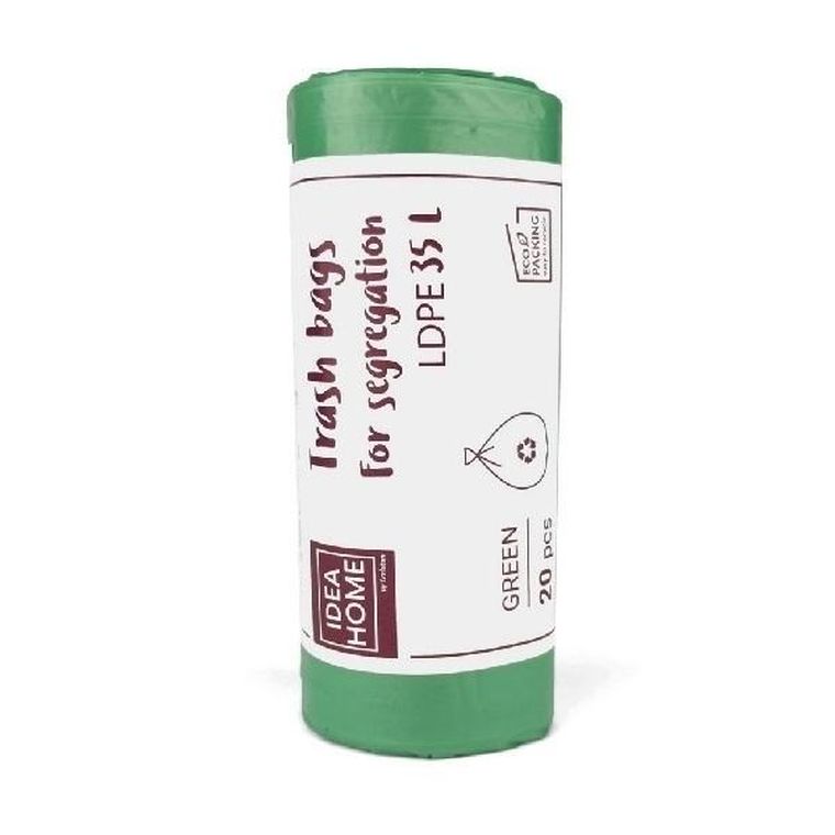 Idea, worki na śmieci, zielone, 35l, 20 szt.
