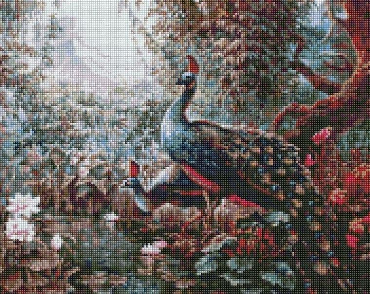 Ideyka, diamentowa mozaika, Bajkowe pawie, 40-50 cm