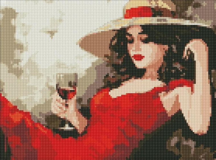 Ideyka, diamentowa mozaika, Dziewczyna w kapeluszu