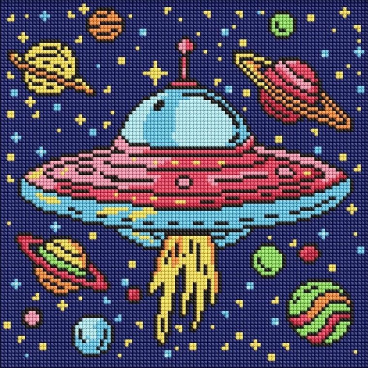 Ideyka, diamentowa mozaika, Kosmiczna podróż, 30-30 cm