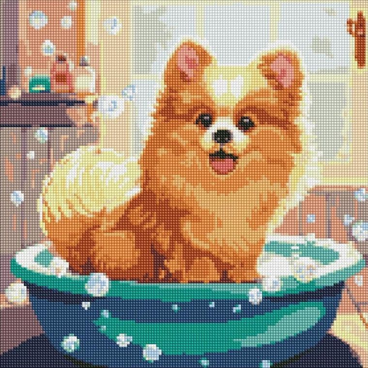 Ideyka, diamentowa mozaika, Little fluffy, 40-40 cm