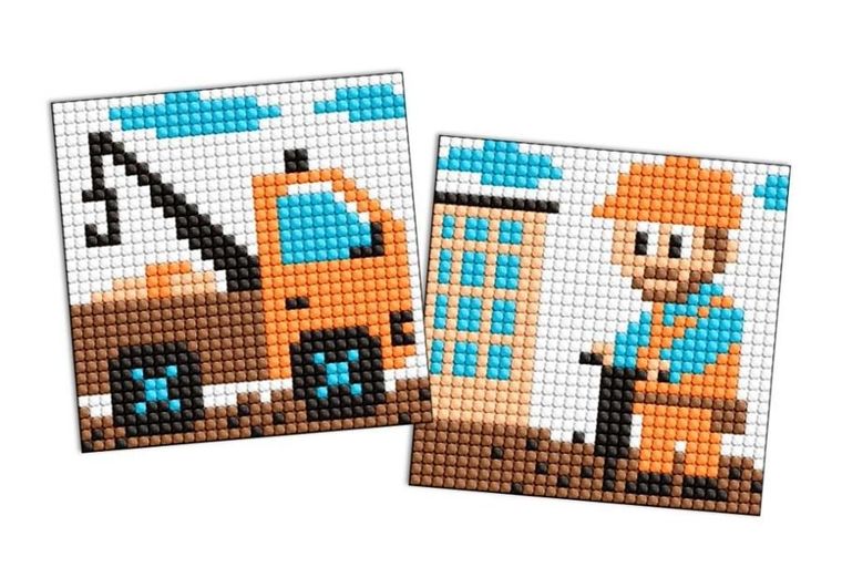 Ideyka, diamentowa mozaika na naklejce, Budowniczy