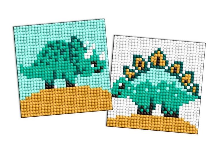 Ideyka, diamentowa mozaika na naklejce, Dinozaur 3