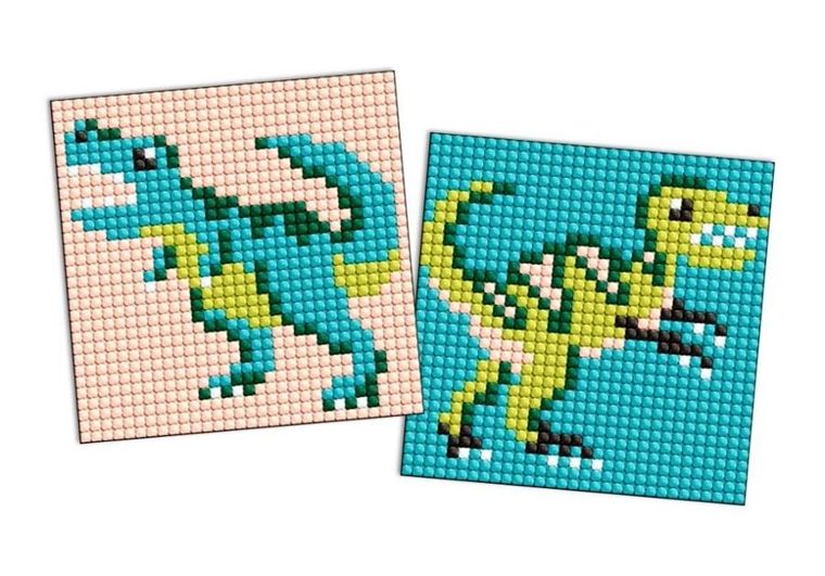 Ideyka, diamentowa mozaika na naklejce, Dinozaur 4