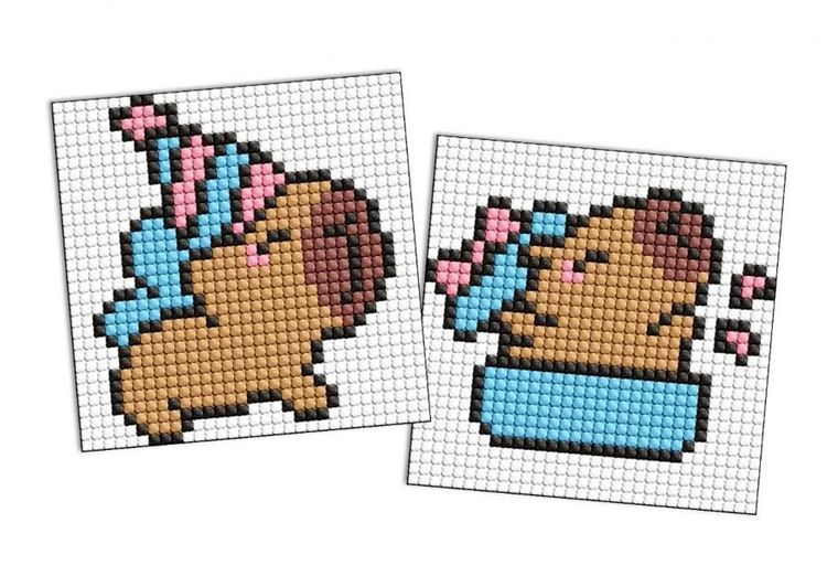 Ideyka, diamentowa mozaika na naklejce, Kapibara świętuje, 9-9 cm