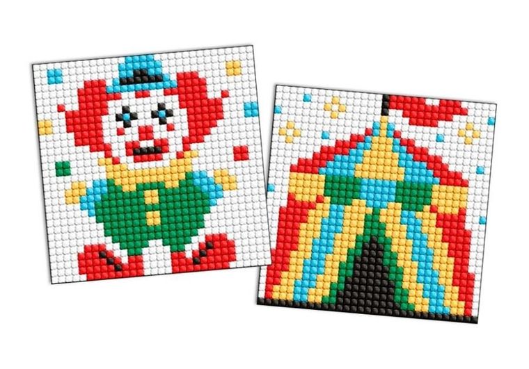 Ideyka, diamentowa mozaika na naklejce, Zawód Klaun