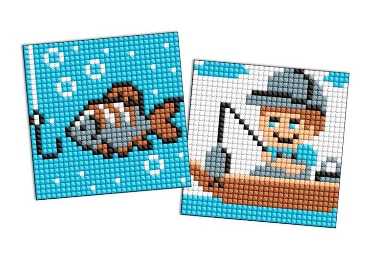 Ideyka, diamentowa mozaika na naklejce, Zawód Rybak