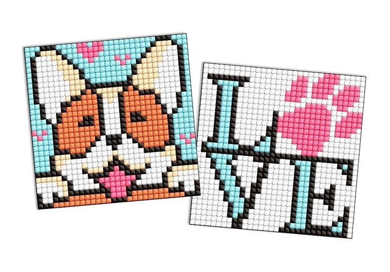 Ideyka, diamentowa mozaika naklejka, Uroczy pies, 9-9cm