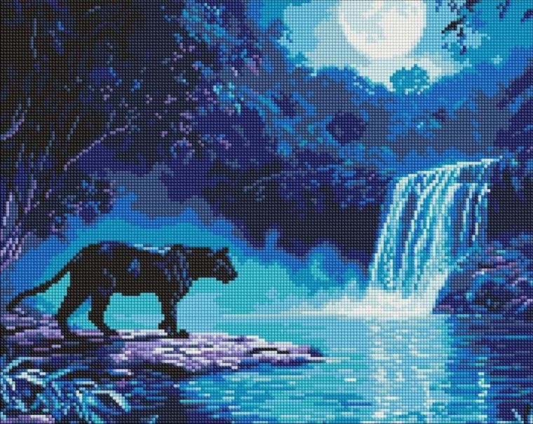 Ideyka, diamentowa mozaika, Nocny drapieżnik, 40-50 cm