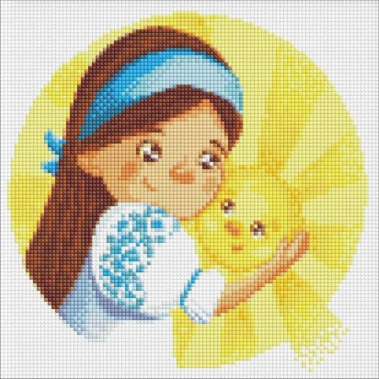 Ideyka, diamentowa mozaika, Słoneczko, 30-30 cm