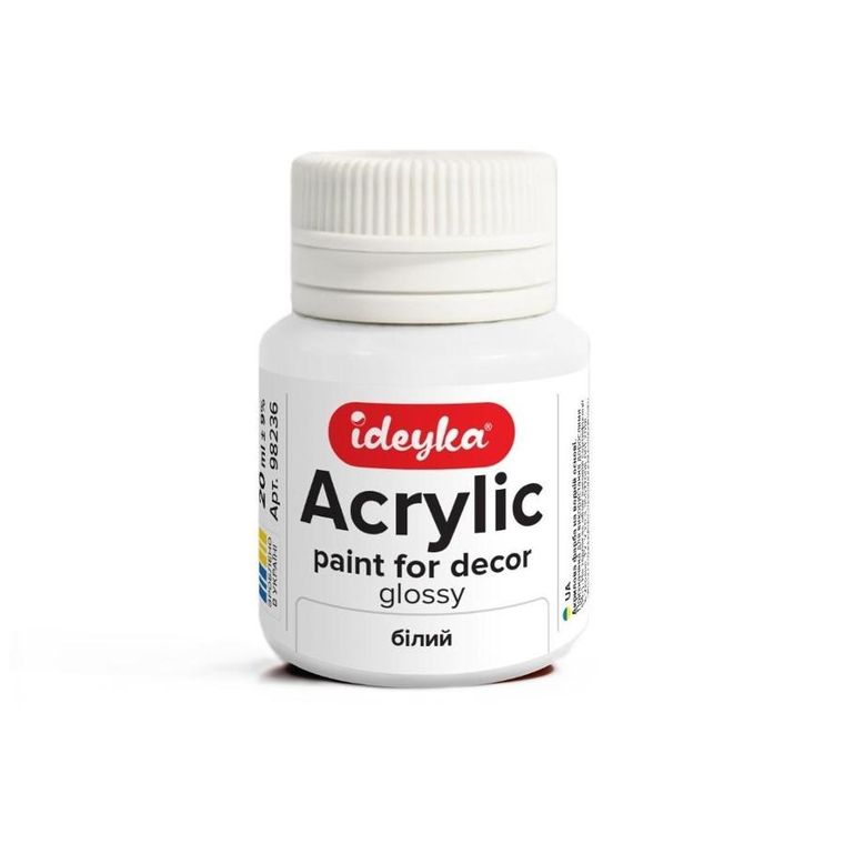 Ideyka, farba akrylowa, biała, 20 ml