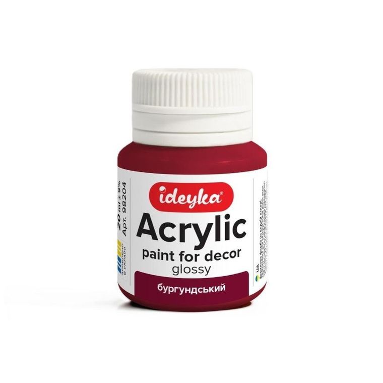 Ideyka, farba akrylowa, Burgundy, 20 ml