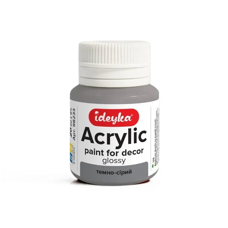 Ideyka, farba akrylowa, ciemnoszara, 20 ml