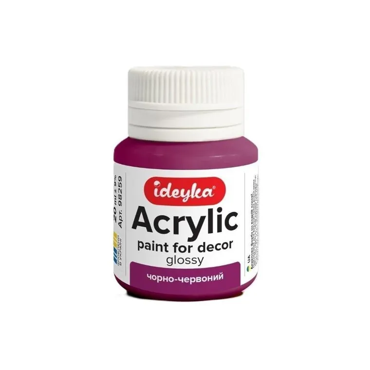 Ideyka, farba akrylowa, czerń i czerwień, 20 ml