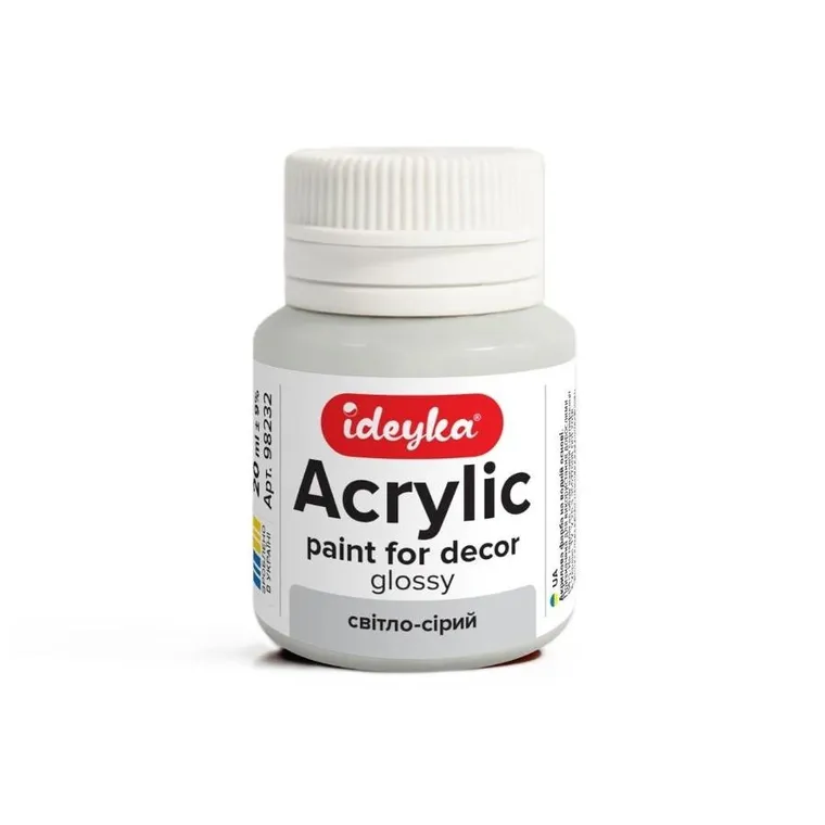 Ideyka, farba akrylowa, jasnoszara, 20 ml