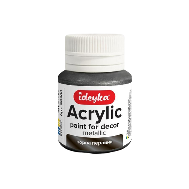 Ideyka, farba akrylowa, metaliczna, czarna perła, 20 ml