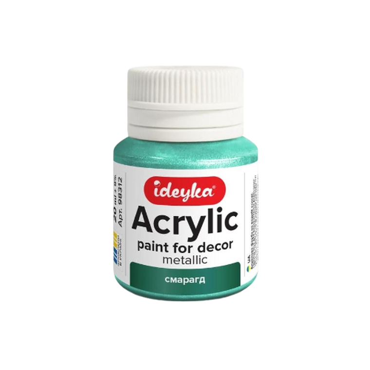 Ideyka, farba akrylowa, metaliczna, szmaragd, 20 ml