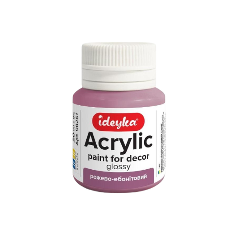 Ideyka, farba akrylowa, różowy i ebonitowy, 20 ml