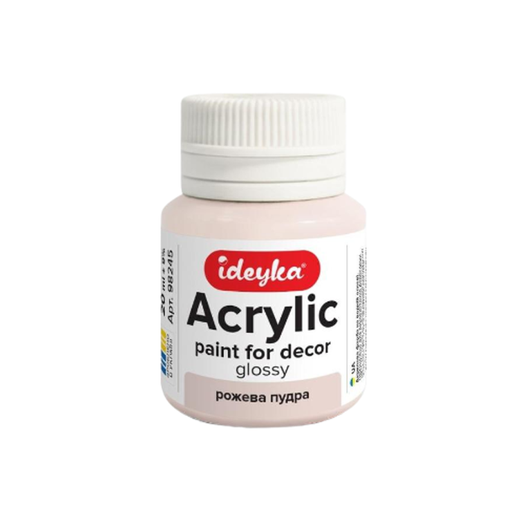 Ideyka, farba akrylowa, różowy puder, 20 ml