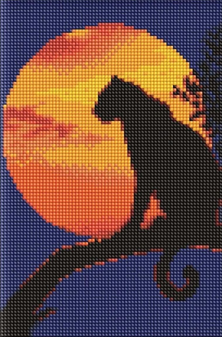 Ideyka, haft diamentowy, bez ramy, Gracja pantery, 20-30 cm